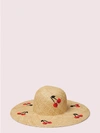 KATE SPADE CHERRIES RAFFIA SUNHAT,ONE SIZE