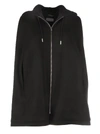 SAINT LAURENT LONGUE DUFFLE CAPE HOODIE/SHEERLING ZIP,576500Y968V 1000 NOIR