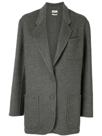 Pre-owned Hermes  Cashmere Single-breasted Coat In Grey