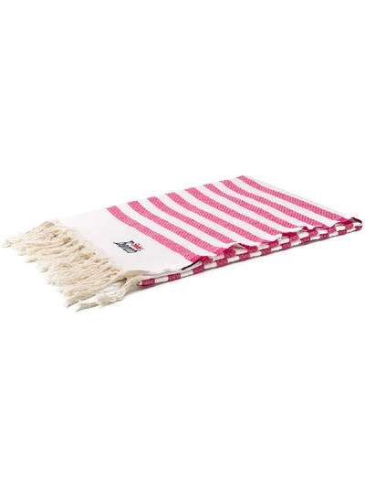 Mc2 Saint Barth Fouta Striped Beach Towel In Pink