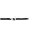 Bottega Veneta Cord Leather Belt In Black