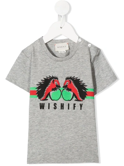 Gucci Babies' Wishify Print T-shirt In Grey