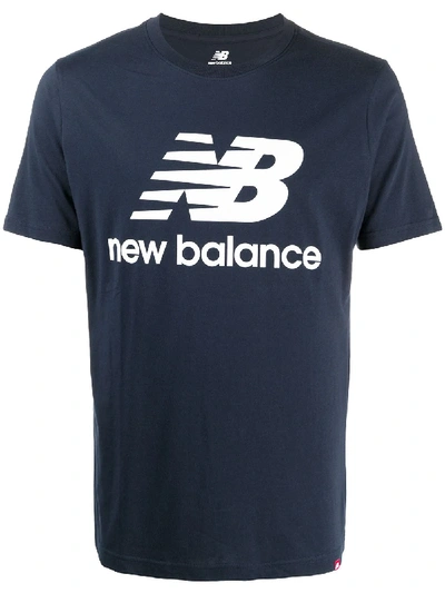 New Balance Slogan Print T-shirt In Blue