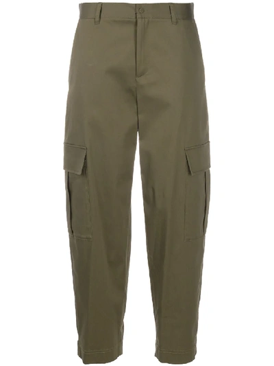 L'autre Chose Cropped Cargo Trousers In Green
