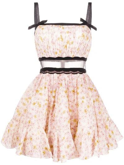 Giambattista Valli Floral-print Silk Dress In White