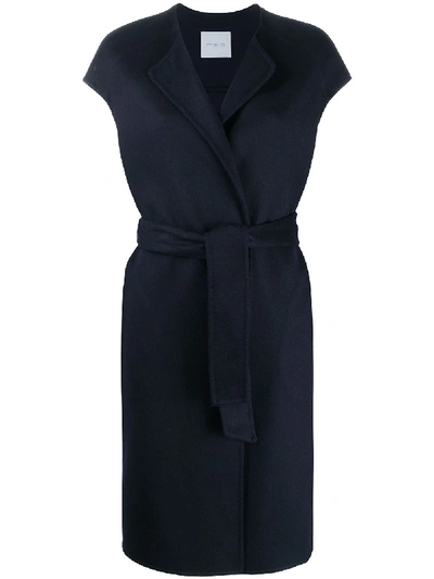 Malo Sleeveless Robe Coat In Blue