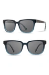 Shwood 'prescott' 52mm Acetate & Wood Sunglasses In Deep Sea/ Elm/ Grey