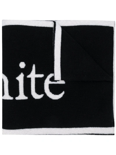 Off-white Logo提花围巾 In Black White