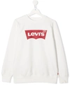 Levi's Teen Logo-embroidered Sweatshirt In White