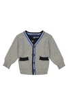 ANDY & EVAN SHARK INTARSIA COTTON CARDIGAN,S2045143B