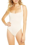 Hunza G Domino Scoop-neck Crinkle-knit Swimsuit In Nude