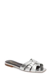 Saint Laurent Nu Pieds Tribute 05 Silver Leather Sandals In Silver