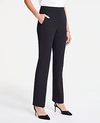 Ann Taylor The Petite Straight Leg Pant In Bi-stretch In Black