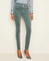 Ann Taylor High Rise 5-pocket Velvet Pants - Curvy Fit Size 00 Teal Storm Cloud Women's In Teal Storm Cloud