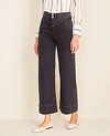 ANN TAYLOR PETITE WIDE LEG CROP JEANS IN WASHED BLACK,531612