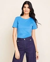 Ann Taylor Pima Cotton Tee In Deep Waves