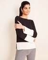 ANN TAYLOR COLORBLOCK BOATNECK SWEATER,514293