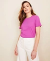 Ann Taylor Pima Cotton Tee In Purple Verbena
