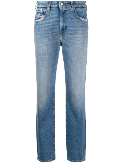 Diesel D-joy Slim Washed Denim Jeans In Blue