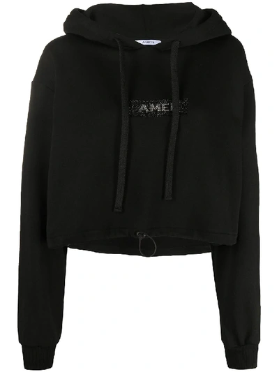 Amen Studded-logo Hoodie In Black