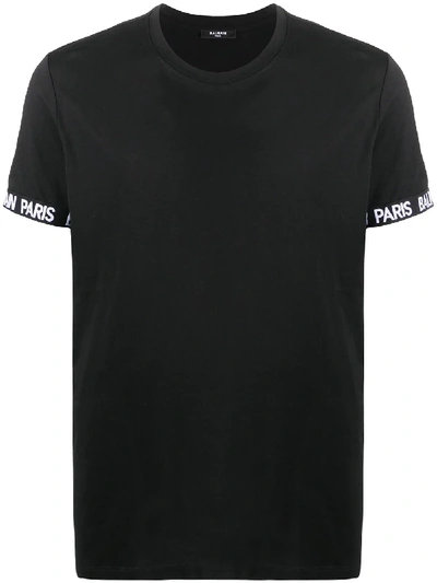 Balmain Logo-print Cotton T-shirt In Black