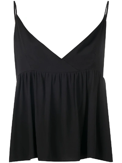 Semicouture Flared Camisole Top In Black