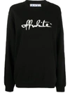Off-white Felpa Girocollo Script 21 Regular In Black