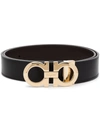Ferragamo Reversible Belt With Adjustable Fit And Polished Finish In Black
