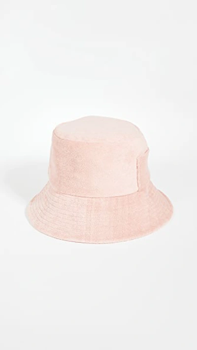 Lack Of Color Terry Cloth Wave Bucket Hat In Pink