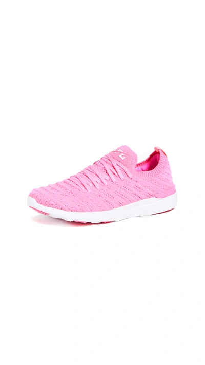 Apl Athletic Propulsion Labs Techloom Wave Sneakers In Fusion Pink/white