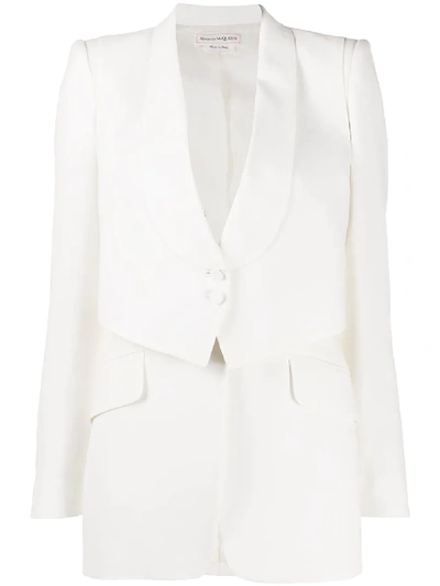 Alexander Mcqueen Waistcoat-detail Blazer In White