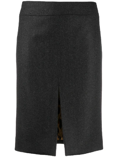 Dolce & Gabbana Front Slit Straight Skirt In Black