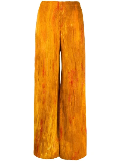 Avant Toi Textured Wide-leg Trousers In Yellow