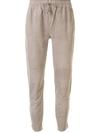 ARMA DRAWSTRING-WAIST SUEDE TAPERED TROUSERS