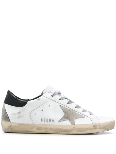 Golden Goose White And Black Superstar Sneakers In White