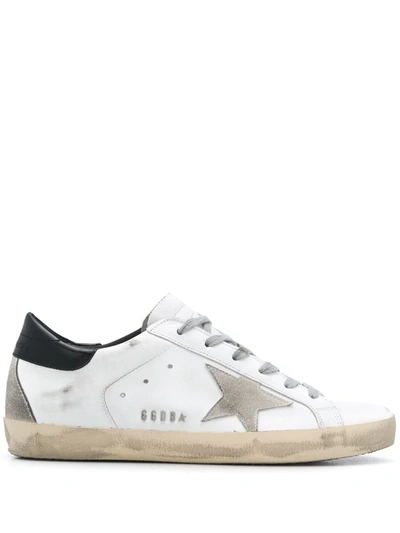 Golden Goose Superstar Distressed Leather And Suede Trainers In White