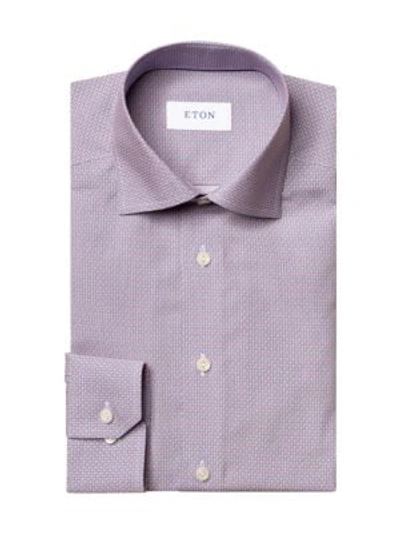 Eton Contemporary-fit Micro-print Cotton Shirt In Red