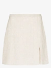 Reformation Baker Front Slit Miniskirt In Neutrals