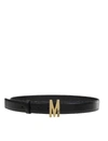 MOSCHINO LEATHER BELT WITH LOGO,11416323
