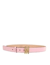 MOSCHINO LEATHER BELT WITH LOGO,11416322