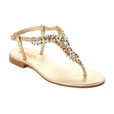 Emanuela Caruso Handmade Flat Flip Flops In Crystal