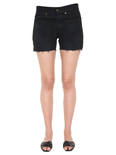 Saint Laurent Low Waist Shorts In Black