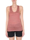 Saint Laurent Striped Linen-jersey Tank Top In Beige