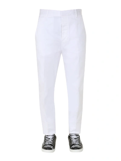 Dsquared2 17cm Cool Guy Stretch Cotton Twill Pants In Bianco