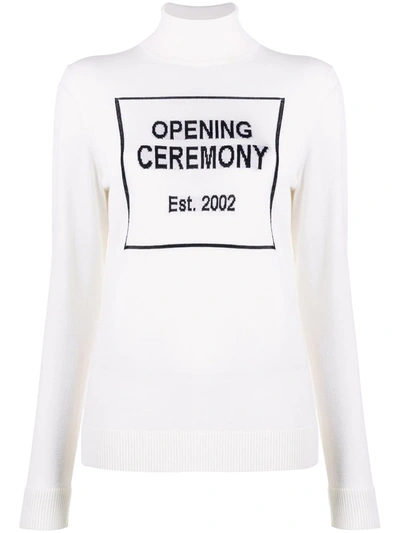 Opening Ceremony 方块logo印花高领毛衣 In White