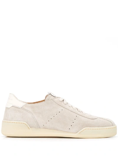 Santoni Logo Low-top Trainers In Grey