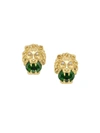 GUCCI 18KT YELLOW GOLD LION HEAD STUD EARRINGS