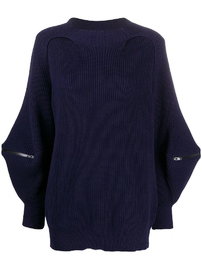 Toga Sculpted Pocket Knit Jumper In Blue