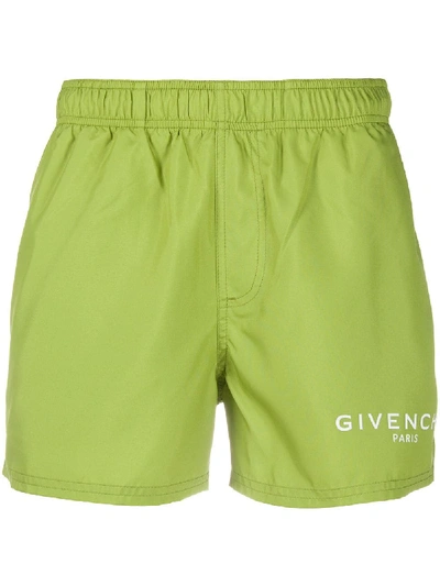 Givenchy Green Logo Swim Shorts