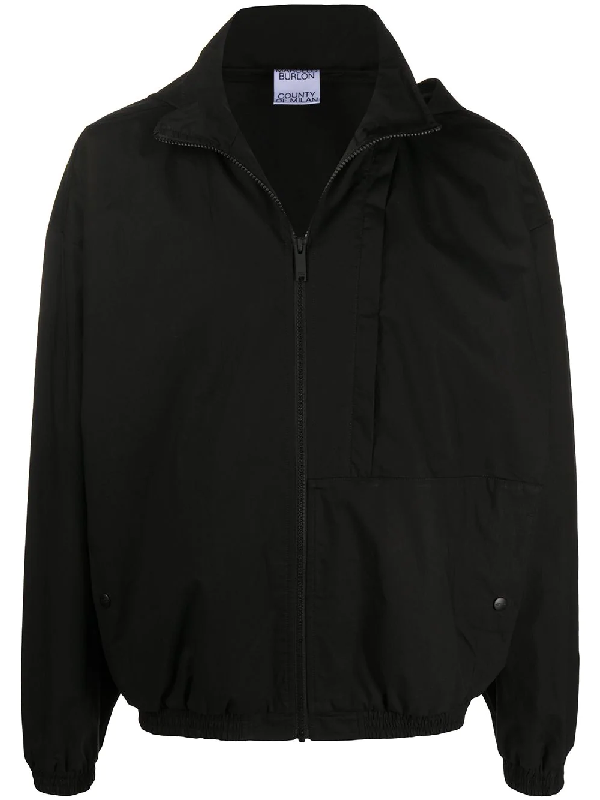 Marcelo Burlon County of Milan chets logo-print detail hooded jacket - Black